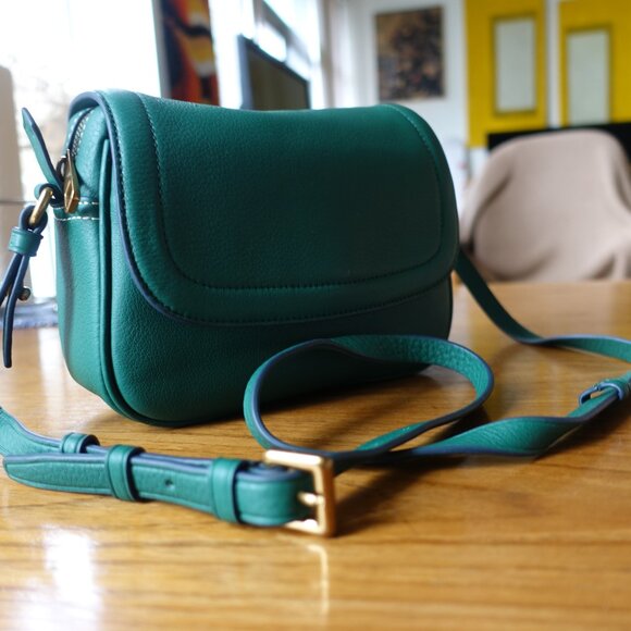 J.CREW Signet forest green leather bag crossbody - Picture 15 of 16